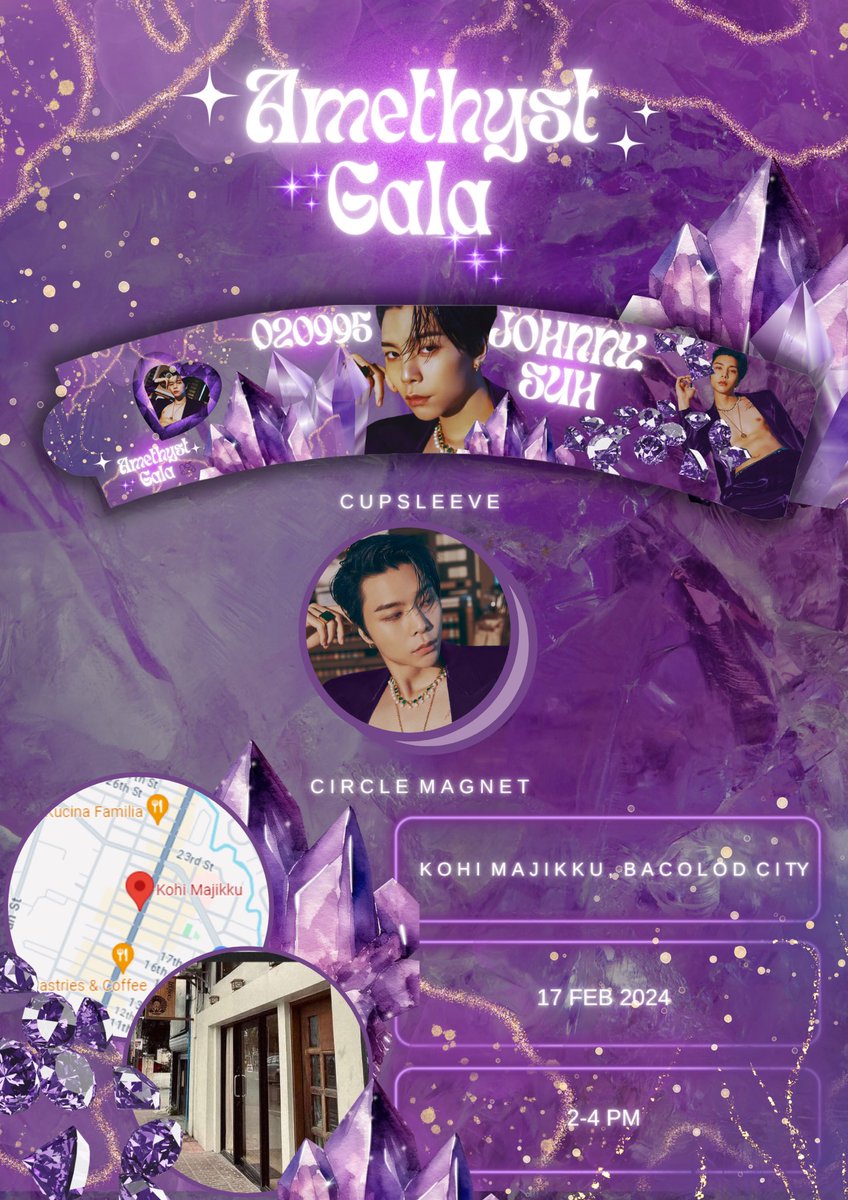 NCTzens, let's gather for the spectacular "Amethyst Gala" as we honor Johnny's birth month gemstone, the mesmerizing Amethyst! 🔮💎

Let's celebrate the day filled with talent and captivating visuals, reminiscent of the first NEO himself, Johnny. 🐱