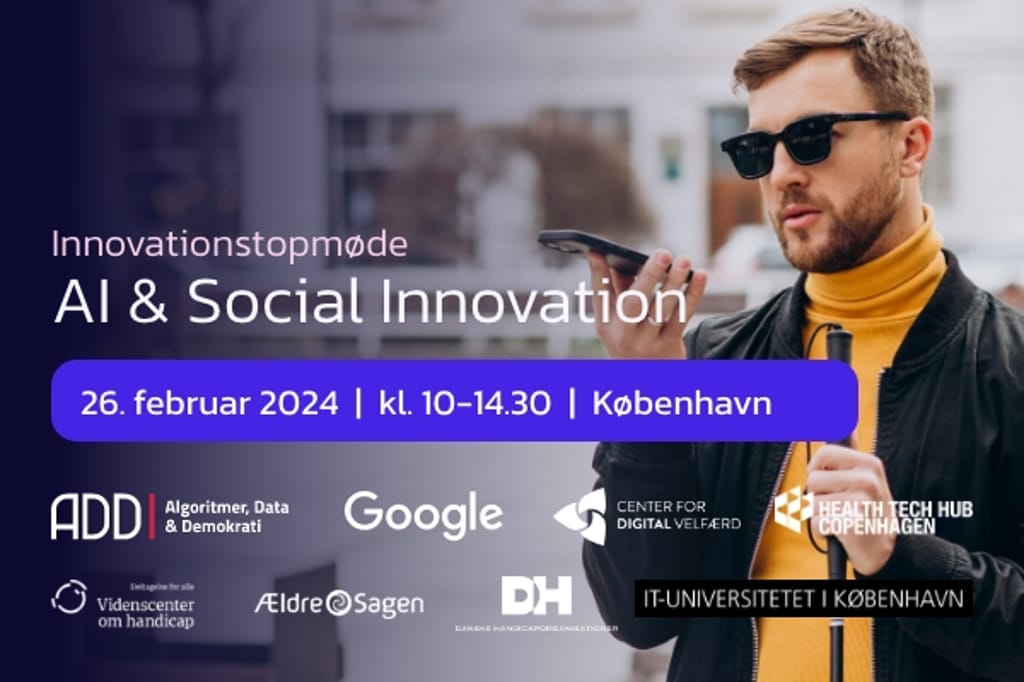 Hvordan kan AI skabe bedre livskvalitet for mennesker med særlige behov? Sammen med gode kræfter inviterer @cdw_itu til innovationstopmøde 26. februar. 💡 Læs mere og tilmeld dig her 👉 altinget.dk/live-arrangeme…