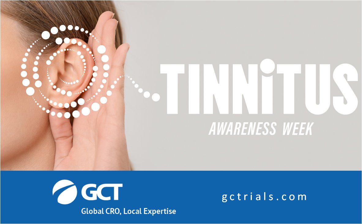 Every year in the first week of February a campaign is held to raise awareness of Tinnitus, a condition characterized by the perception of ringing or buzzing in the ears. #GCT_awareness #TinnitusAwarenessWeek #Tinnitushealth #Tinnitus #GCT #GlobalClinicalTrials #CRO