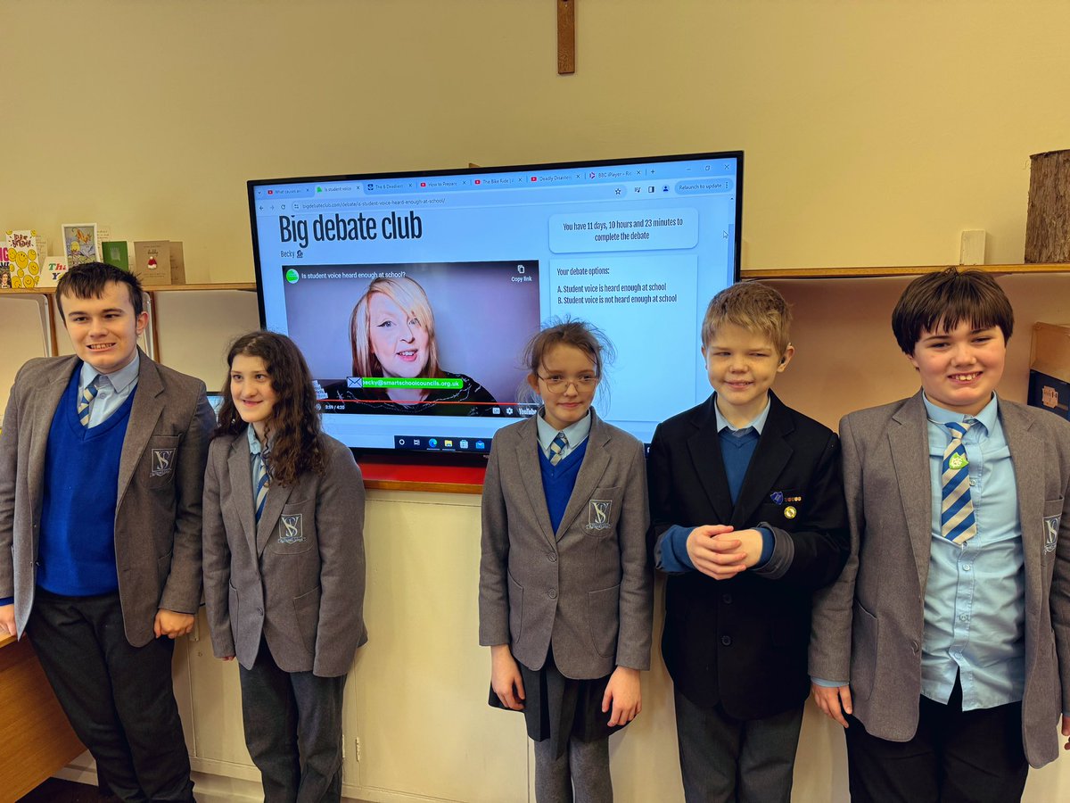 Another great debate club week @StVincentsL12 discussing if pupils voices are heard enough? The club is also excited since I told them the news that Becky from @bigdebateclub who tells us our motions weekly will be visiting school very soon!