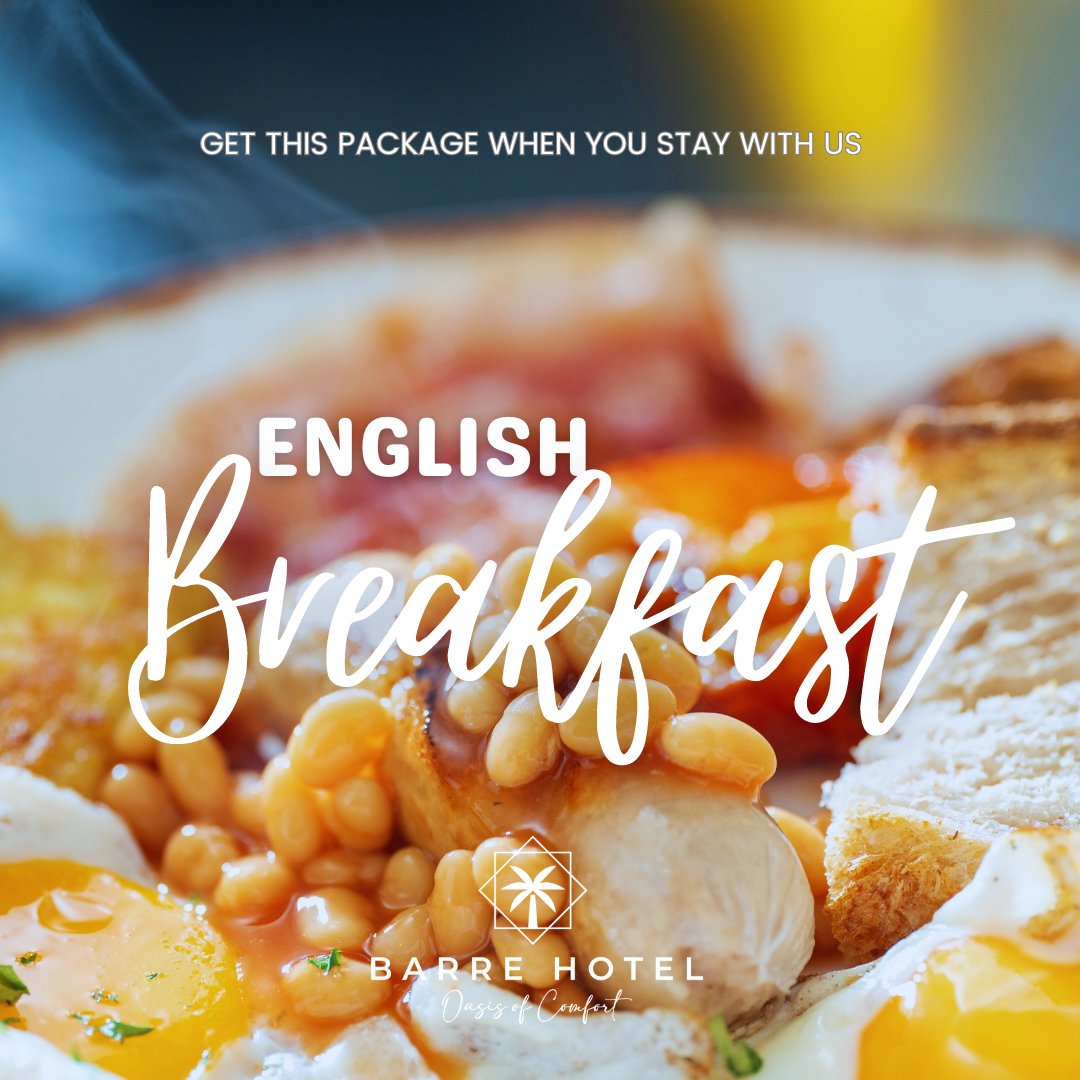 What's your favorite part of a classic English breakfast?
We've got it all covered at Barre Hotel.
Book your stay and let us know what you think,
[booking.com/Share-79ywTl]

#BreakfastDebate #TravelFoodie #barrehotel #englishbreakfast