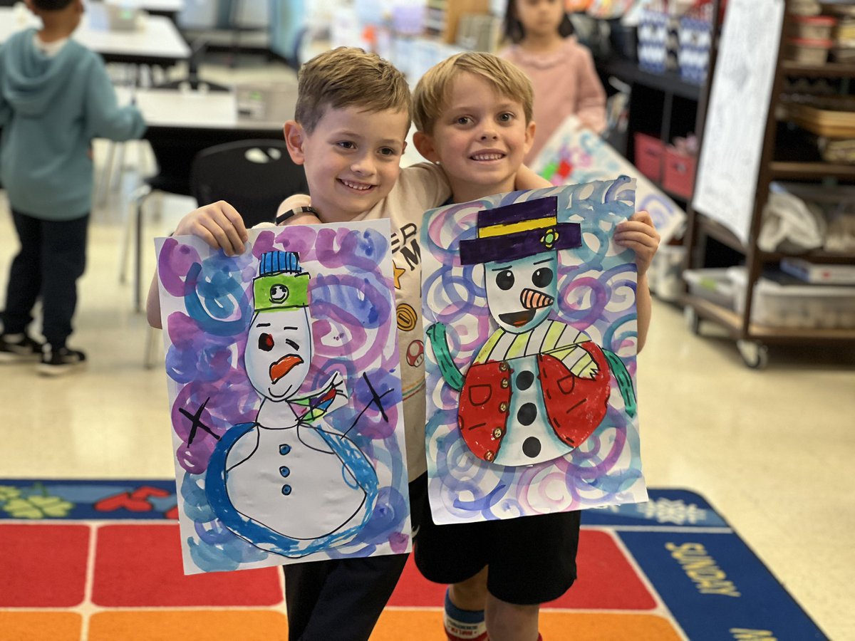 MrsSims7's tweet image. Kindergarten Emotional Snowmen are the cutest! @RiverRidgeElem