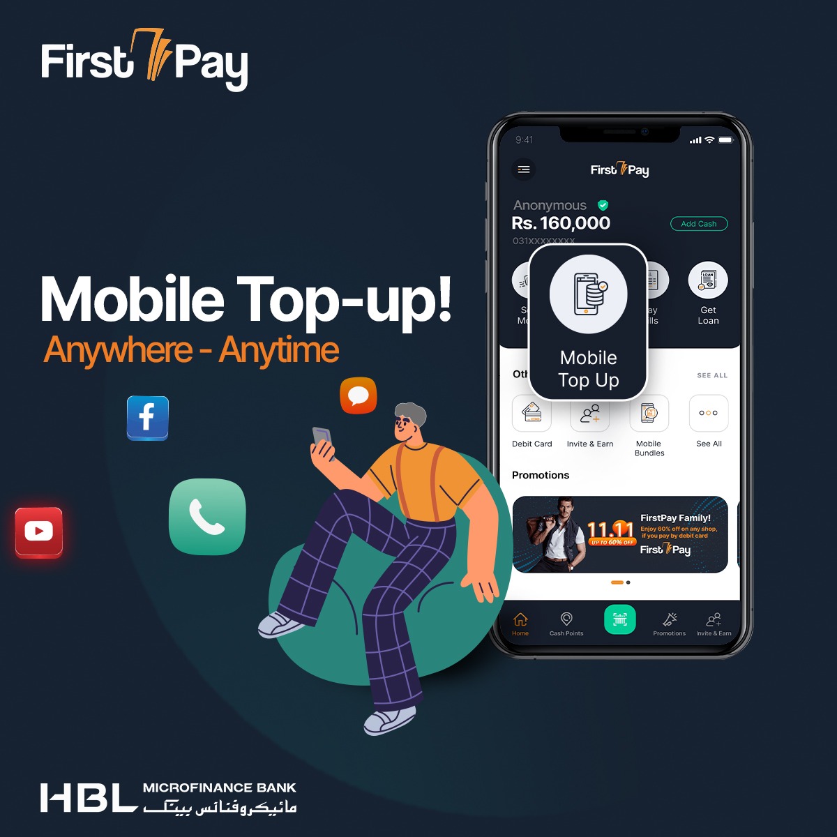 HBLMfBDigital's tweet image. Top up your mobile with ease, anywhere, anytime!
FirstPay brings you the ultimate convenience - swift, secure, and hassle-free mobile top-ups!

Download Now:
onelink.to/hblmfbfp

#FirstPay #FirstPayMobileWallet #MobileLoad #MobileTopUp