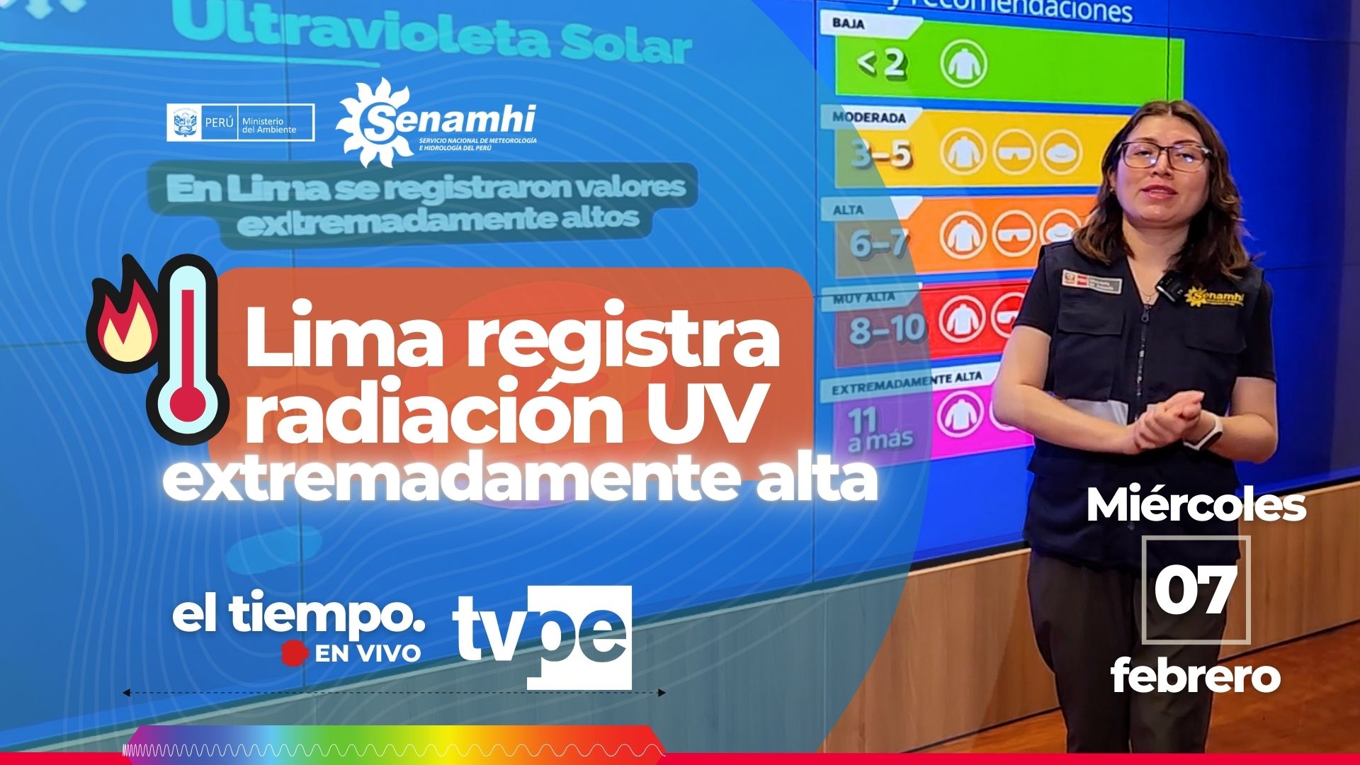Senamhi brinda el pronóstico del tiempo para el miércoles 07 de febrero de 2024