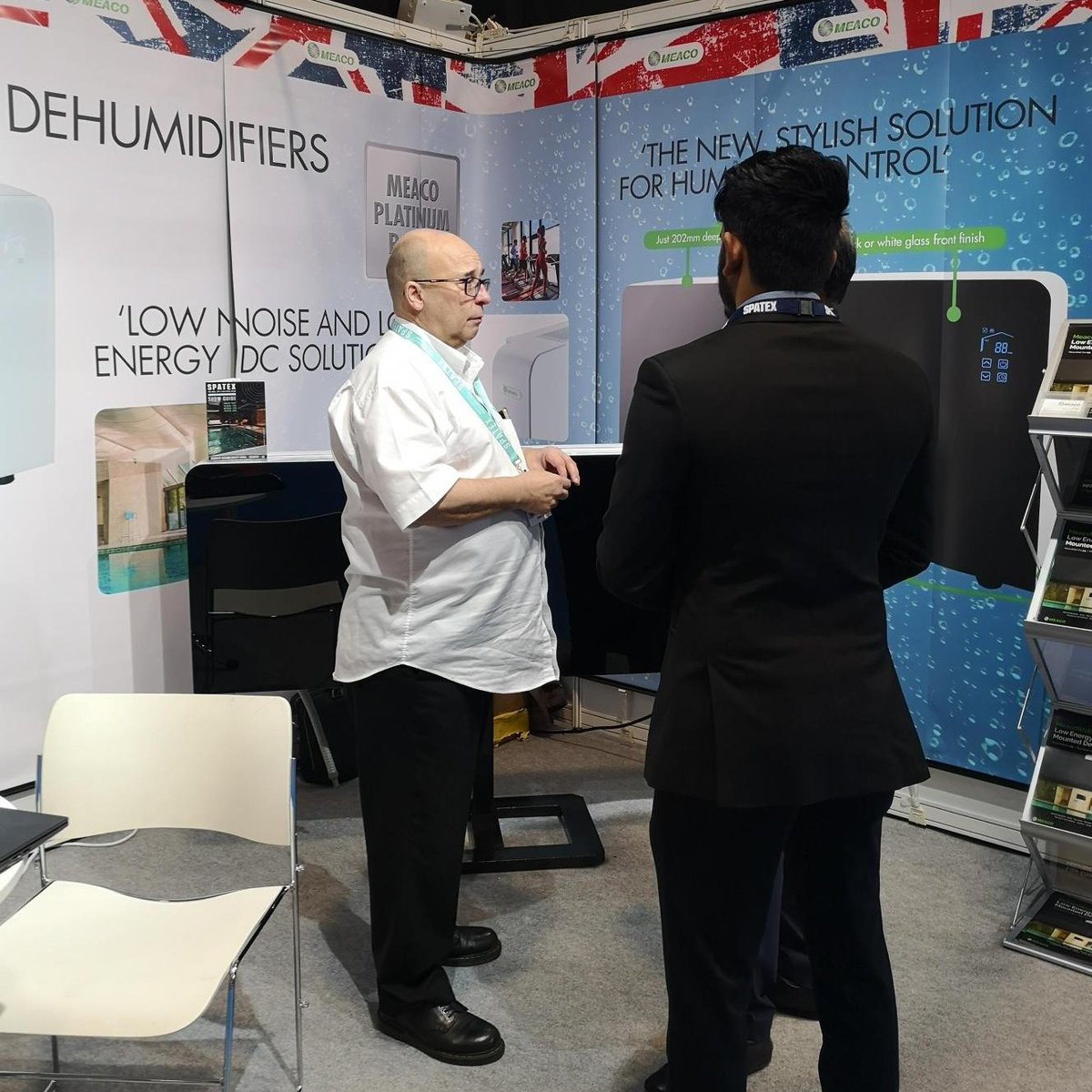 meacouk's tweet photo. It's Day 2 of the @SPATEX_show in Coventry!
Phil and Omar have been enjoying speaking to customers old and new, and are looking forward to chatting to more of you today.
Come along to see us at Stand B31!
#spatex2024 #meaco #swimmingpooldehumidifier https://t.co/b6UKwnPyeK