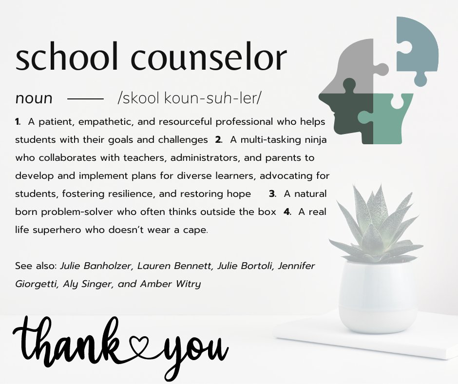 Happy National School Counseling Week!  Thankful for our amazing counselors!