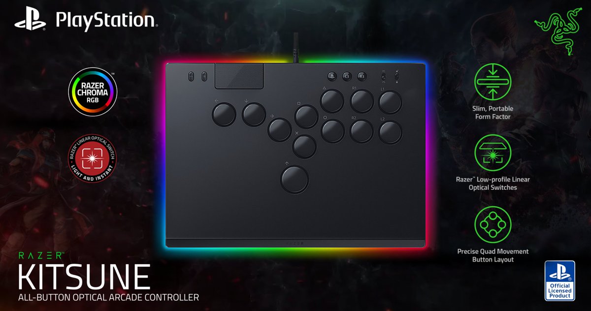 Embrace a new fighting game meta with the 
Razer Kitsune - with a precise quad movement button layout and lightning-fast optical switches, eliminate input errors from your game with the perfect fighting companion for PS5 and PC.

#mefcc #ComicCon #Razer #TEKKEN8 #fightinggames