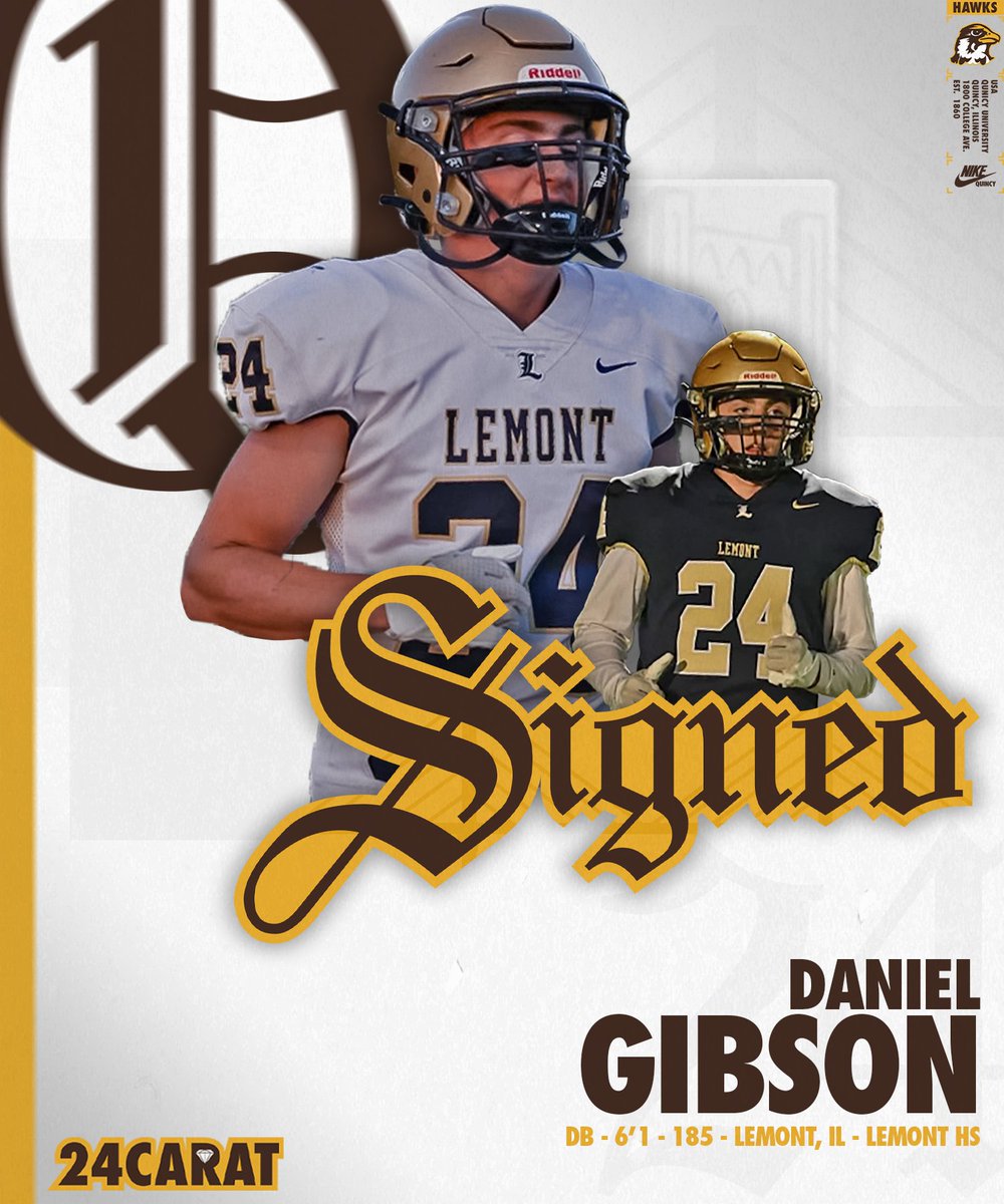 Hawk Nation, please welcome Defensive Back, Daniel Gibson @danielgibson_14, from Lemont High School!