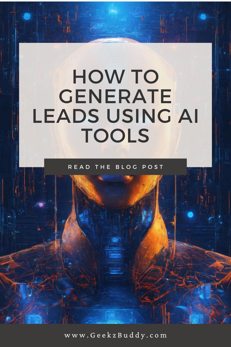 geekzbuddy's tweet photo. https://t.co/LVdHYBqwOF 
Unlock the power of AI Tools to supercharge your lead generation strategy! Learn the latest techniques and best practices for leveraging artificial intelligence to generate high-quality leads effortlessly. #LeadGeneration #AI #MarketingTips https://t.co/snpUdzTQtE
