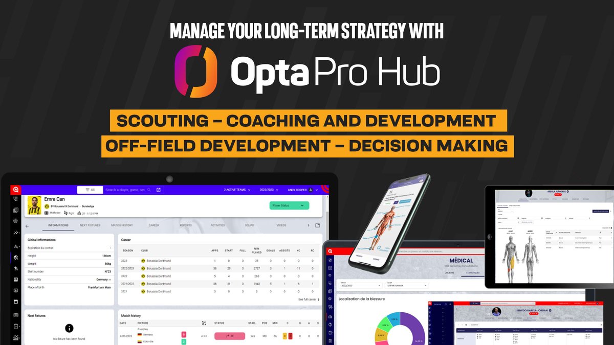 𝐈𝐧𝐭𝐫𝐨𝐝𝐮𝐜𝐢𝐧𝐠 𝐎𝐩𝐭𝐚 𝐏𝐫𝐨 𝐇𝐮𝐛⚽️📊📈 Stats Perform has teamed up with @MyCoach to launch Opta Pro Hub, football’s most comprehensive all-in-one scouting & squad management tool, for use by teams operating at all levels. Find out more ➡️ bit.ly/3UyHge4
