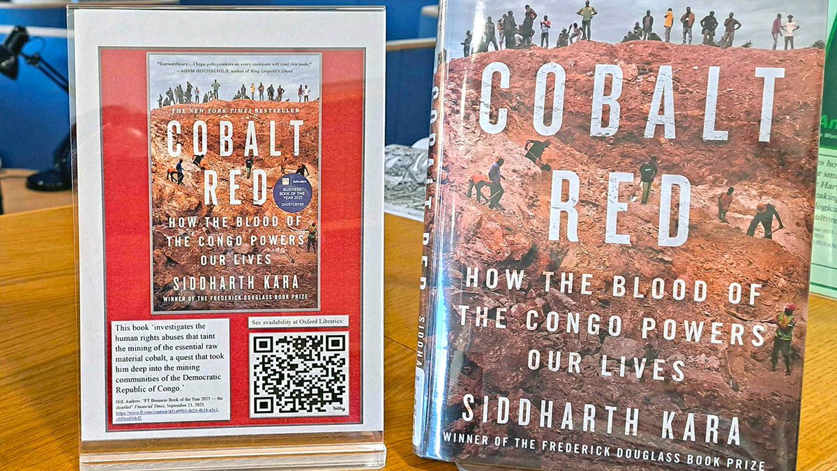 The fourth book from our @FT Book of the Year display is 'Cobalt Red: How the Blood of the Congo Powers our Lives' by @siddharthkara- a British Academy Global Professor and Rights Lab Associate Prof. of Human Trafficking and Modern Slavery @UniofNottingham buff.ly/49gH1IM