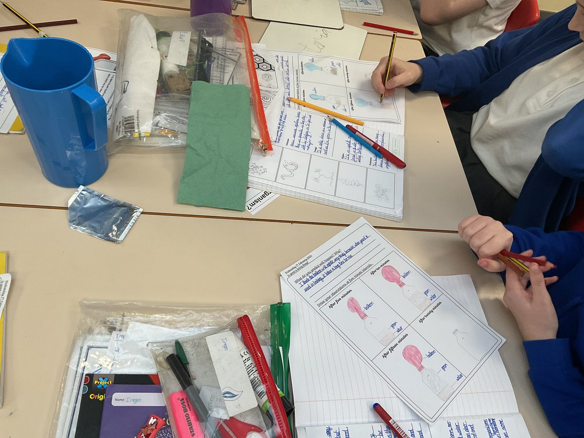 AcklamWhin's tweet photo. This afternoon, in science, Year 6 have been investigating if yeast is a living thing @Grammarsaurus1 #experiments #learningisfun #consumes #yeast #sugar #CO2 https://t.co/6EqtvRZEXd