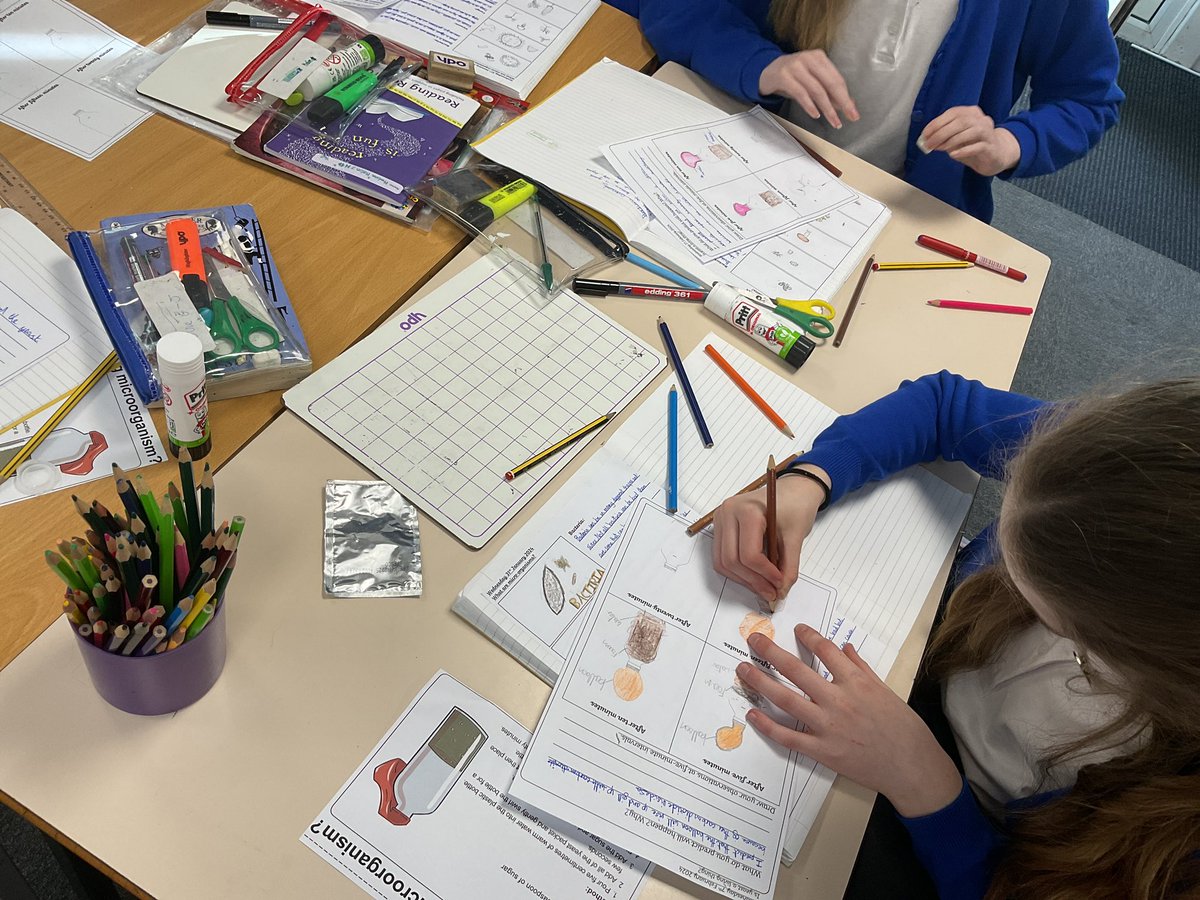 AcklamWhin's tweet photo. This afternoon, in science, Year 6 have been investigating if yeast is a living thing @Grammarsaurus1 #experiments #learningisfun #consumes #yeast #sugar #CO2 https://t.co/6EqtvRZEXd