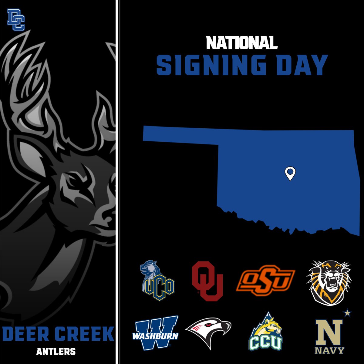 It's National Signing Day!! Come to the PAAC at 2:30 to see our awesome Student-Athletes sign to compete at the next level! #GOCREEK