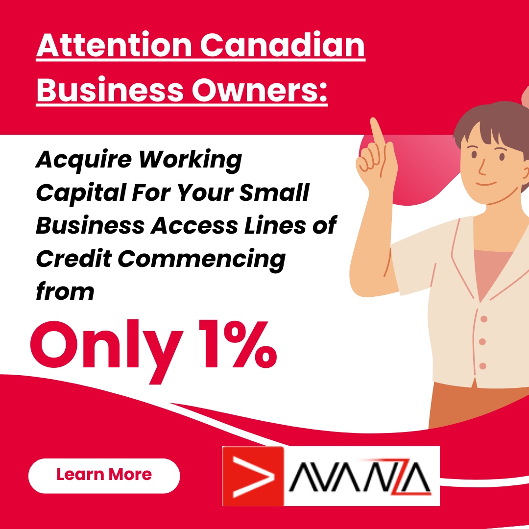 avanzacan's tweet photo. Avanza Business Solutions helps you secure working capital with lines of credit starting at only 1%. 

Take the step towards financial stability. 💳

Contact us!
🌐 https://t.co/rRhGT6EyNm
📞416-639-0700

#cdap #cdapgrant #ised #digitaltransformation https://t.co/O6bSqzzkyb