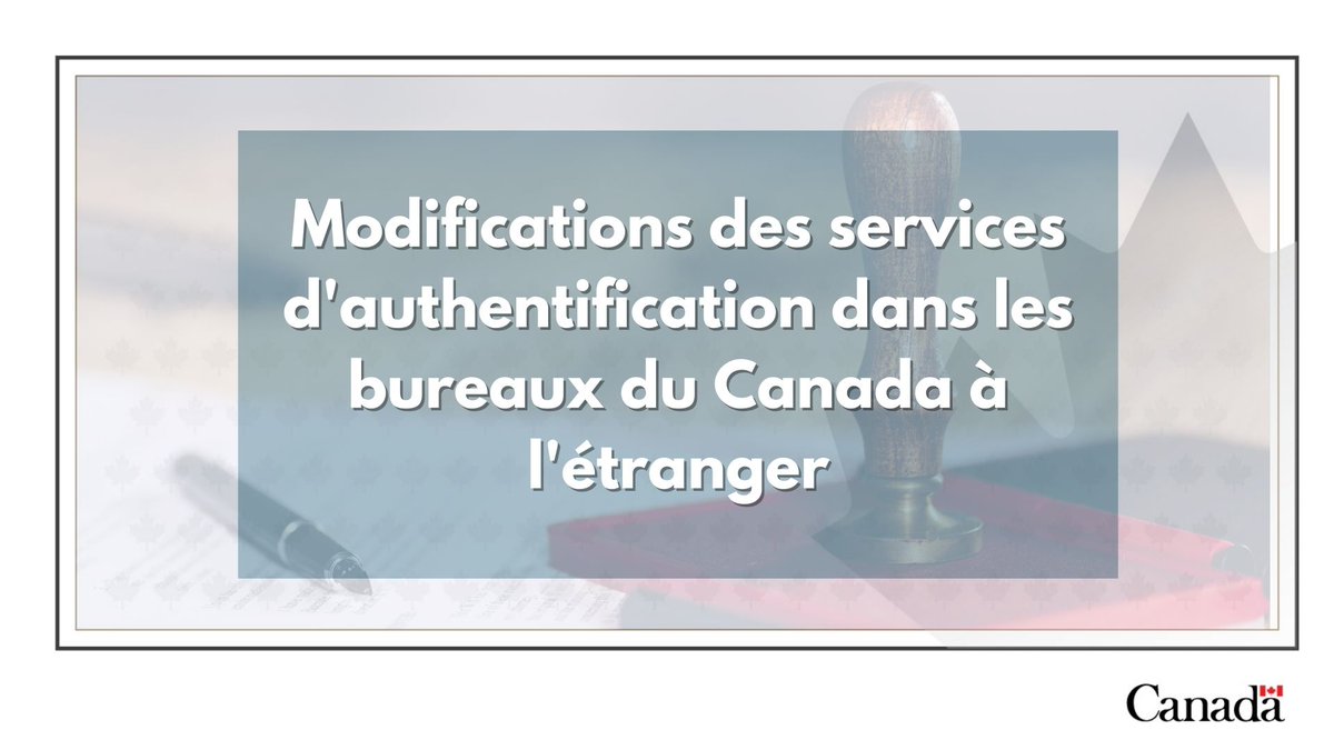 #Canadiens 📢 Nos services d'authentification de documents ont changé. Découvrez où envoyer vos documents pour #authentification lorsque vous êtes à l'étranger 👉 shorturl.at/imoqz