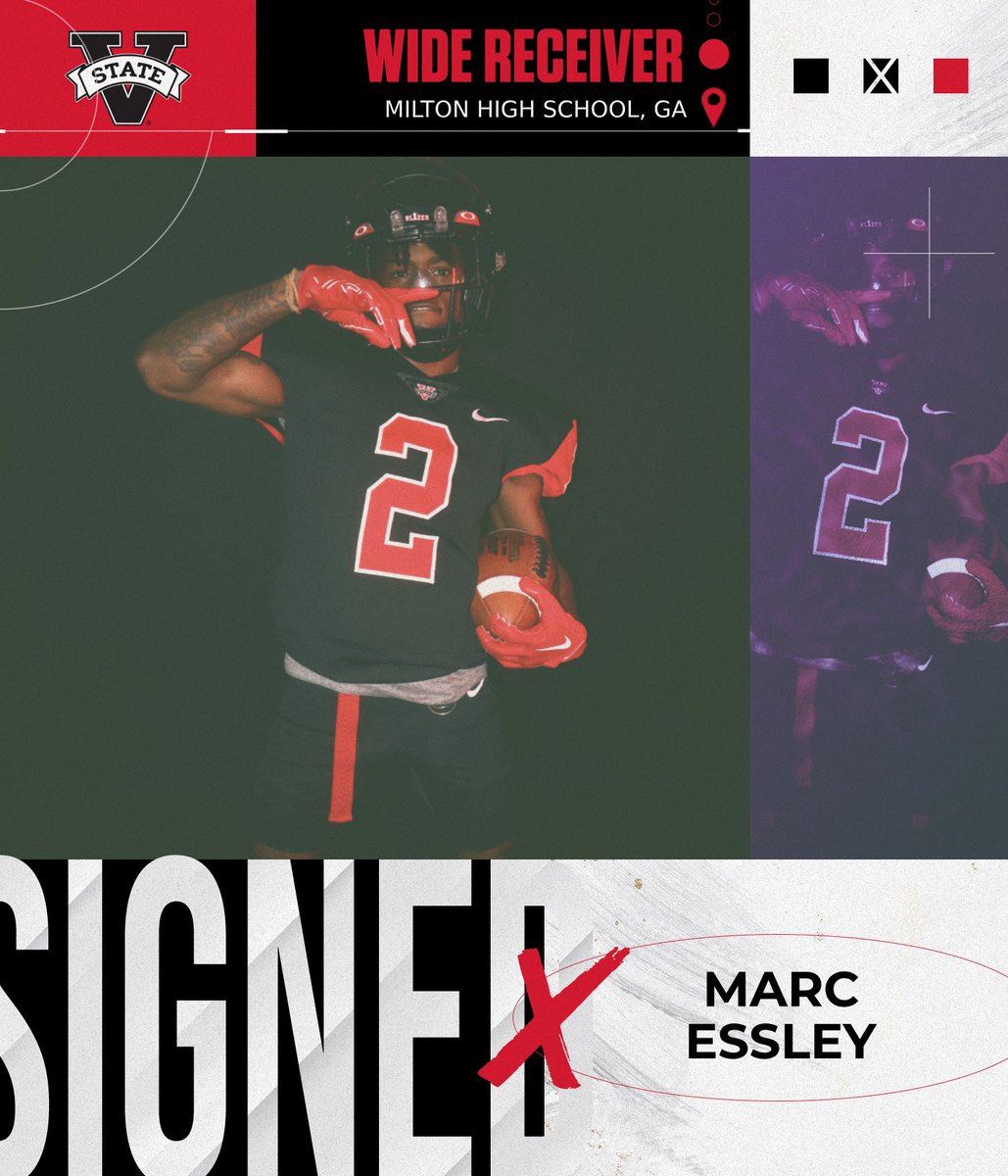 🔴⚫️2024 SIGNEES⚫️🔴

Marc Essley ( <a href="/bigsgswervo/">Marc Essley II🥋</a> )
🔥  : Wide Receiver
📚 : Milton High School (Milton, GA)
📏 : 5'9 - 155
📽️ : tinyurl.com/53r465cp

#DOG #WaterTheSeed #VSUNSD24
