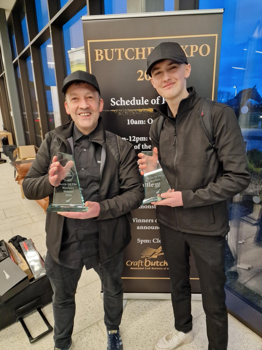 🏆👏 Congratulations Team Scotland! 🏆👏 Perth-based father and son butchery team Richard and Ben Megahy – have triumphed at the Four Nations Butchers Tournament in Ireland. 🌟 Read more here - qmscotland.co.uk/news/champions…