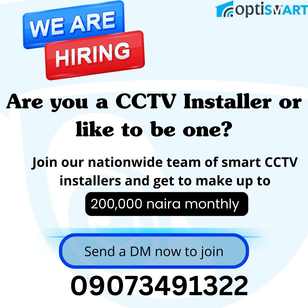 Optiedge_Ltd's tweet photo. @cuppymusic Become a certified Smart CCTV Camera Installer &amp; join our growing team!  Enjoy competitive pay &amp; continuous learning opportunities. Apply now! Click the link below to join our installers Facebook groups.
[https://t.co/huAHyLjksB] #CCTV #Security #TechJobs https://t.co/k8KnUiBoYD