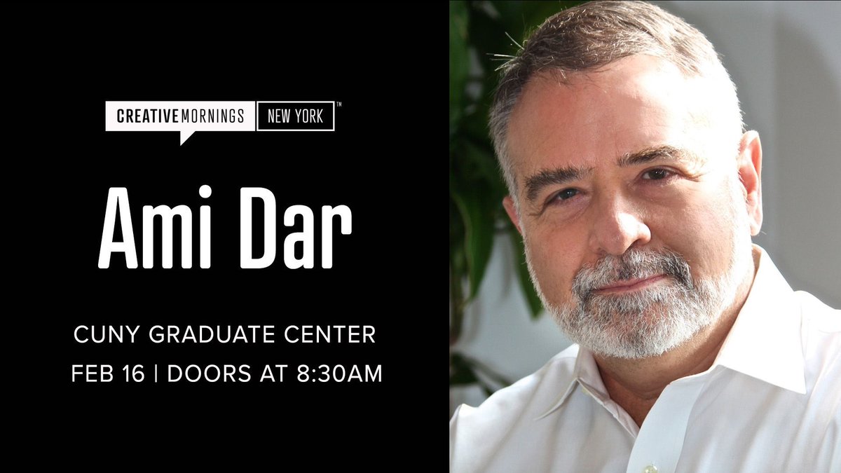 NewYork_CM's tweet photo. Our next event is 2/16 with Ami Dar @AmiDar, the founder of @idealist
speaking on this month’s global #CreativeMornings theme NATIVE. Register for your free ticket now: https://t.co/tDxw9ObSYA #CMnative #CMNYC https://t.co/M8BK0Dzaqa