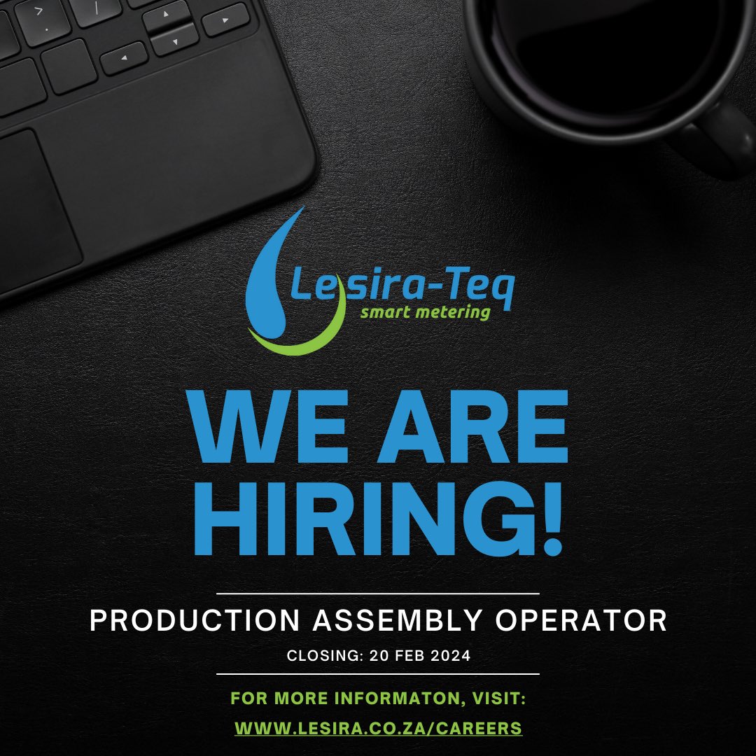 We’re looking for new people to join our business. Please visit lesira.co.za/careers to get more information about these positions. 
#hiring #jobs