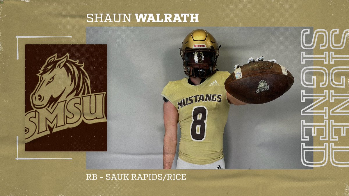 SMSUfootball's tweet photo. Mustang territory, welcome Shaun Walwrath RB! 🐴@SHAUN_WALRATH #Letsride https://t.co/ajTF79WuVE