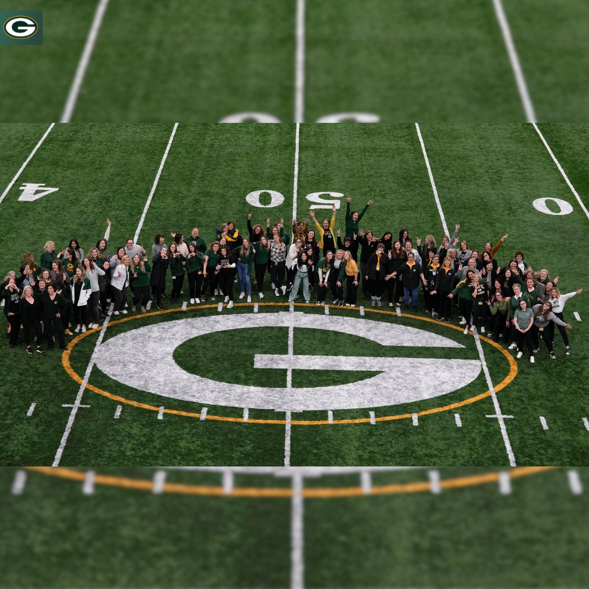 packers's tweet photo. Happy National Girls &amp; Women in Sports Day!

We’re proud to celebrate the talented &amp; dedicated women of the Green Bay Packers.

#NGWSD | #GoPackGo https://t.co/YJa4xNrT3y
