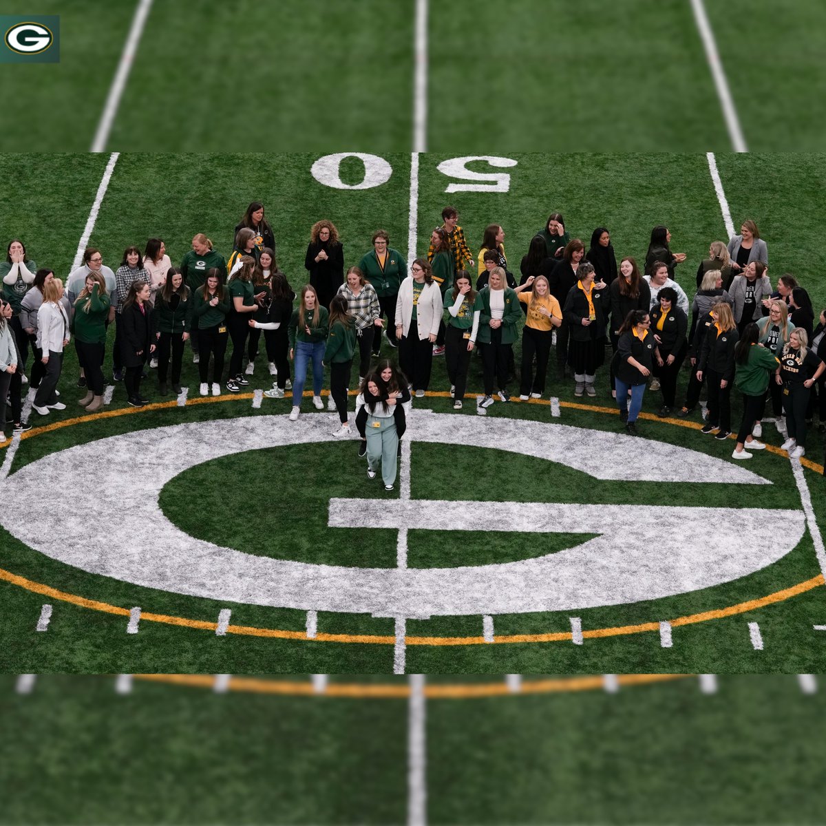 packers's tweet photo. Happy National Girls &amp; Women in Sports Day!

We’re proud to celebrate the talented &amp; dedicated women of the Green Bay Packers.

#NGWSD | #GoPackGo https://t.co/YJa4xNrT3y