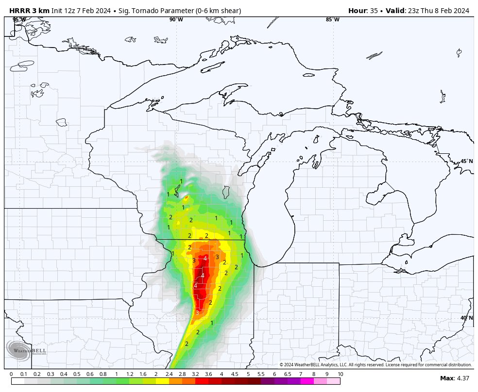 MannysWeather's tweet photo. Still looking good, wouldn’t surprise me to see a MRGL upgrade! Per the HRRR a couple of these storms could rotate, although it looks like the more robust energy will be south of the storm development which could prevent a bigger event. Have to monitor it⚡️
#ilwx #iawx #wiwx #wxX https://t.co/rXj3NJX5v2