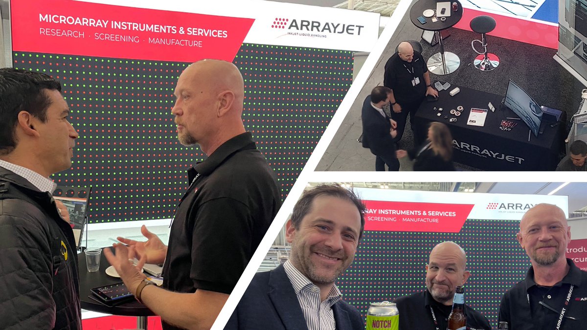 Last chance to catch Craig, Ranald and Jeff at #SLAS2024! Stop by booth 565 to hear about Arrayjet's #microarray solutions for high-throughput screening applications.
#automation #liquidhandling #HTS #highthroughput