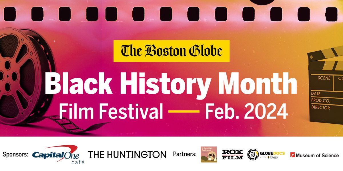 Happening all this month: @BostonGlobe's annual #BlackHistoryMonth film festival. Join us for a mix of virtual and in-person conversations celebrating stories of strength, joy, creativity, and love. See the schedule and sign up: bhmff2024.splashthat.com/social