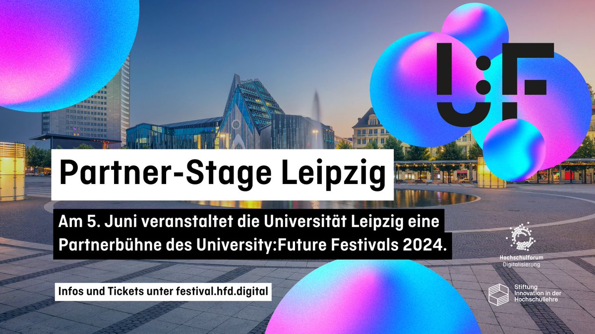 Die Partnerbühne der @UniLeipzig beim #UFFestival 2024 steht im Zeichen globaler Transformationen. Gemeinsam mit Bühnen in Berlin, Bochum, Heilbronn & Nürnberg ermöglicht sie einen Festivalbesuch vor Ort & digital. Tickets: festival.hfd.digital/de/ #DigitalTurn @inno_lehre