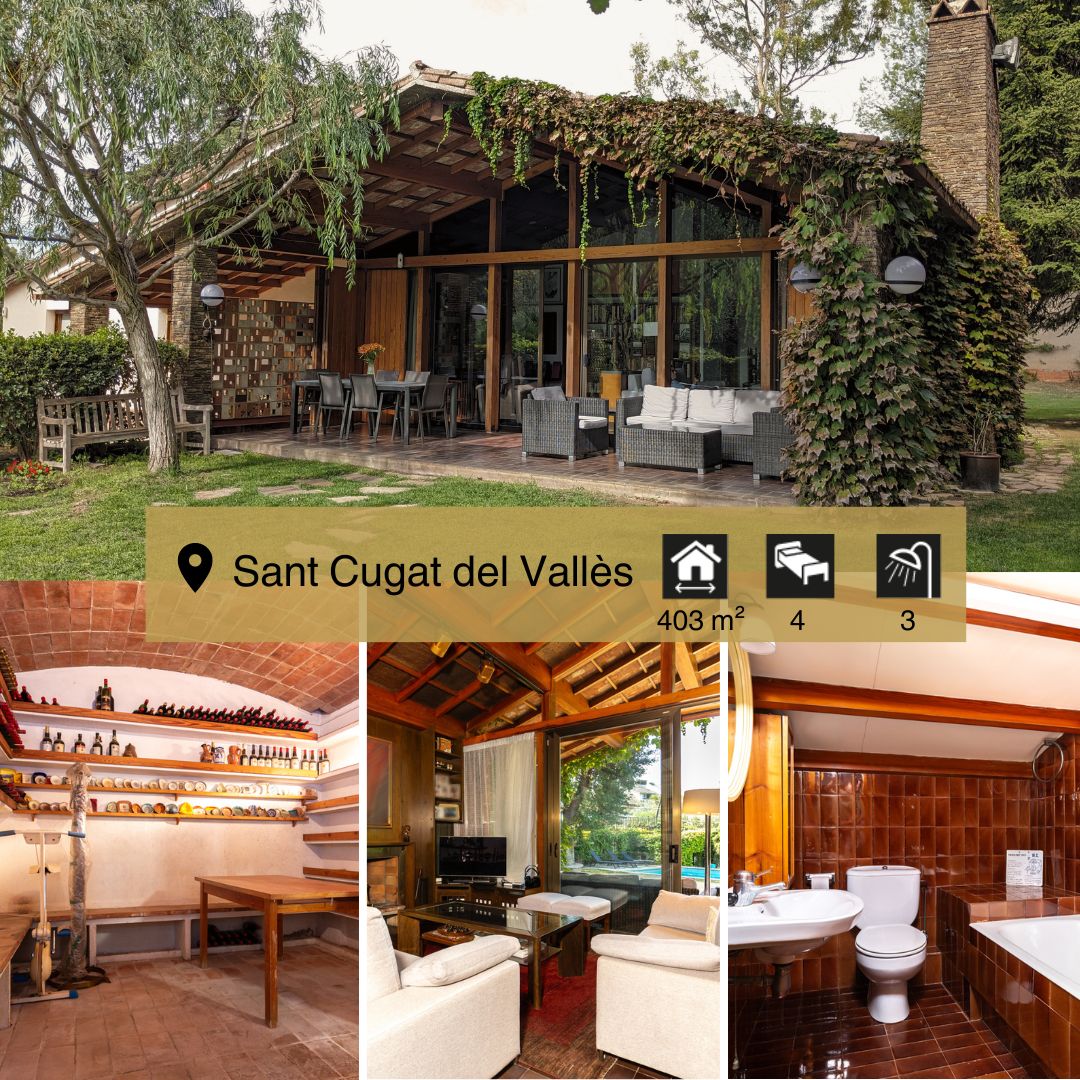 🏡 Property of 2700m² of land, with a unique location in Sant Cugat (Golf.)
Inside the estate we find a beautiful house, the work of the architect Jordi Bonet Armengol, which is distributed over two floors plus a semi-basement destined for a service flat.

REF 👉 30806