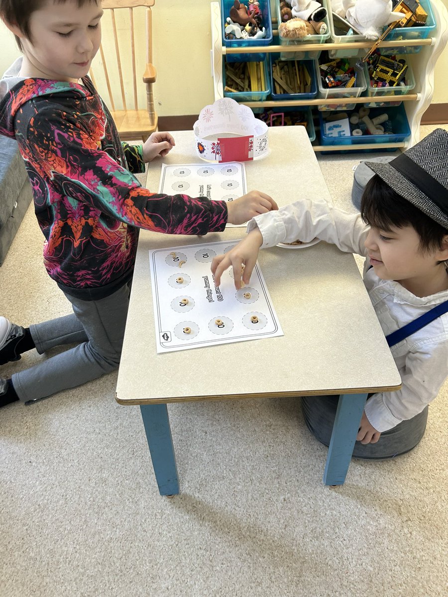 Counting 100 snacks for recess today! They loved making groups of ten! 💯 #100thDayOfSchool