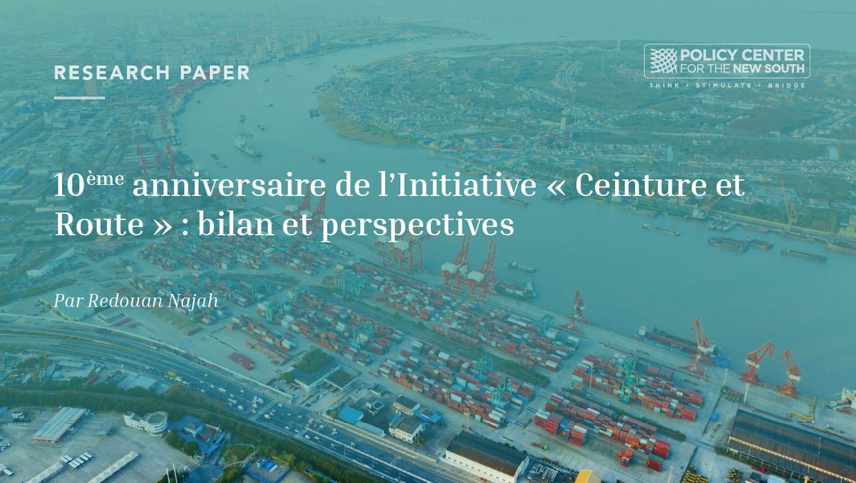 PolicyCenterNS's tweet photo. 📚 A l'occasion du 10e anniversaire de l'initiative des Nouvelles Routes de la Soie, découvrez son bilan et ses perspectives 📊🇨🇳: Son impact sur le #commerce mondial, la connectivité et la #géopolitique, et ses réalisations en #Afrique. Par @NajahRedouan.
https://t.co/7BOq8UOvHo https://t.co/pgxIQl2Ec2
