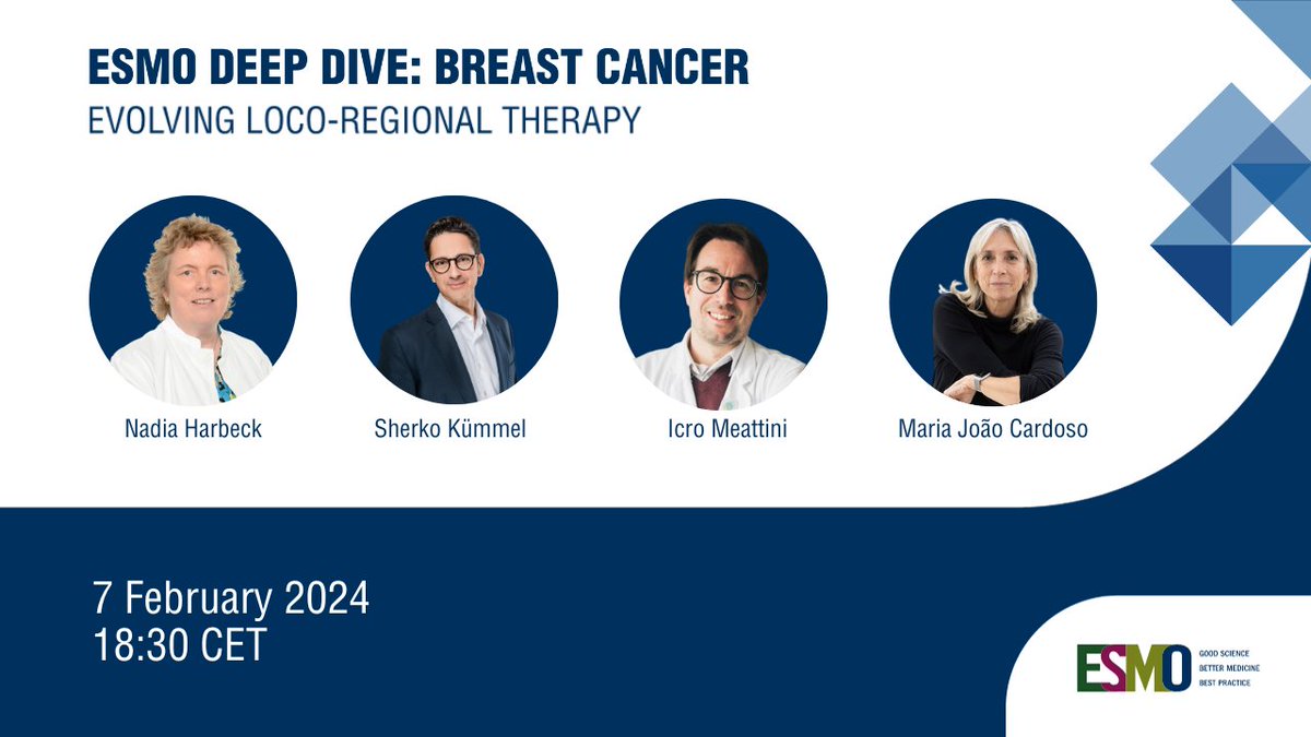 Today (7/2) 📢 Take an #ESMODeepDive into the latest breakthroughs in radiation therapy, management of the axilla and new aspects of #BreastCancer surgery and reconstruction.
Register now: ow.ly/fMLr50QyEM7
#BCSM @Icro_Meattini @mjcard1964
