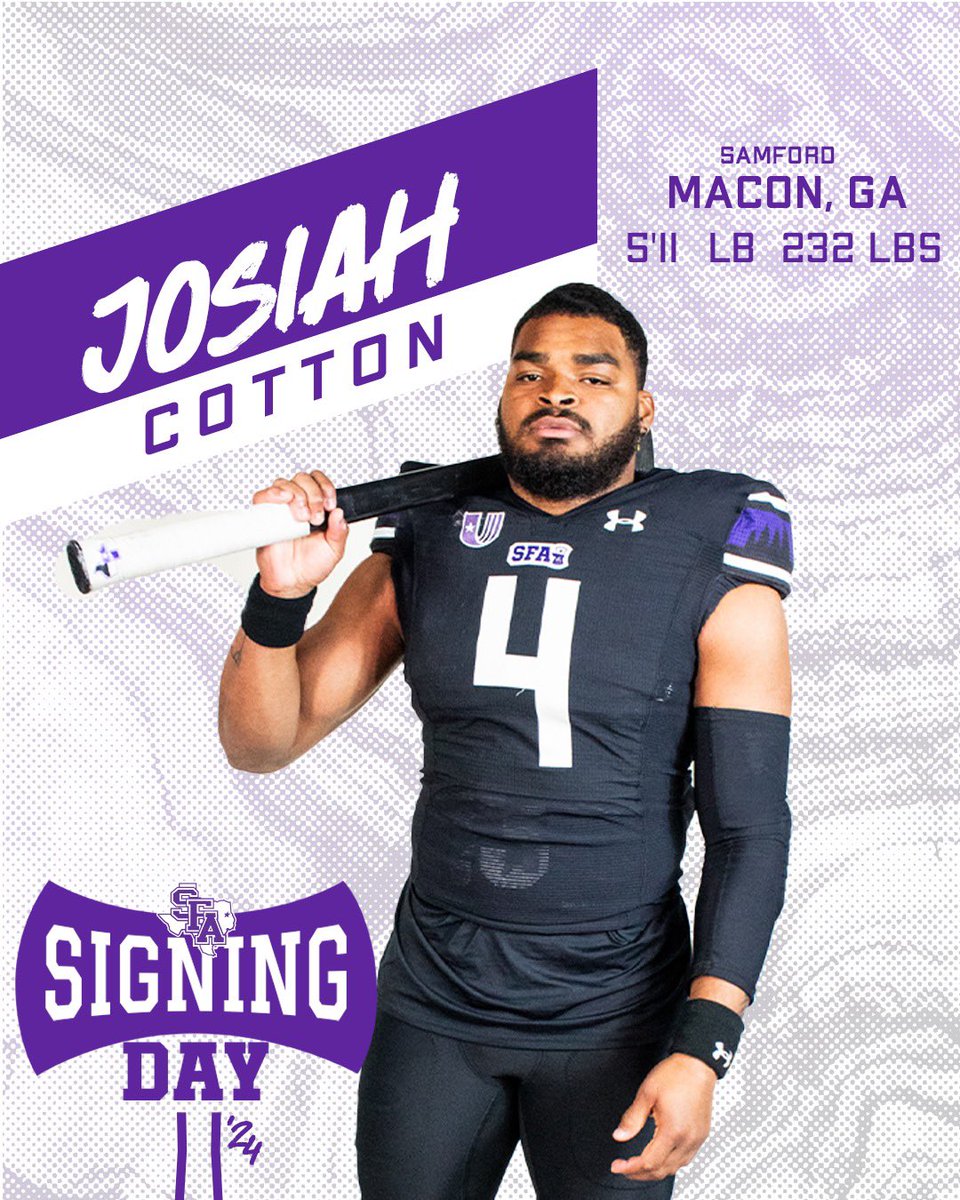 SFA_Football's tweet photo. Welcome @JosiahCotton4 to The Piney Woods! 🪓

#AxeEm x #RaiseTheAxe x #NSD24 https://t.co/71ZA9P5MdN