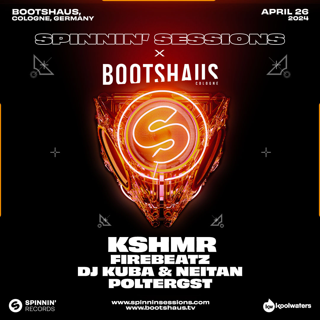 Spinnin' Sessions teams up once again with the legendary @bootshaus_club Cologne for a brand new party on APRIL 26, 2024 🔥 Get ready to hit the dance-floor to the beats of @KSHMRmusic along with @Firebeatz @djkubaneitan and POLTERGST 🕺 bootshaus-club.ticket.io/cuxyx4jj/