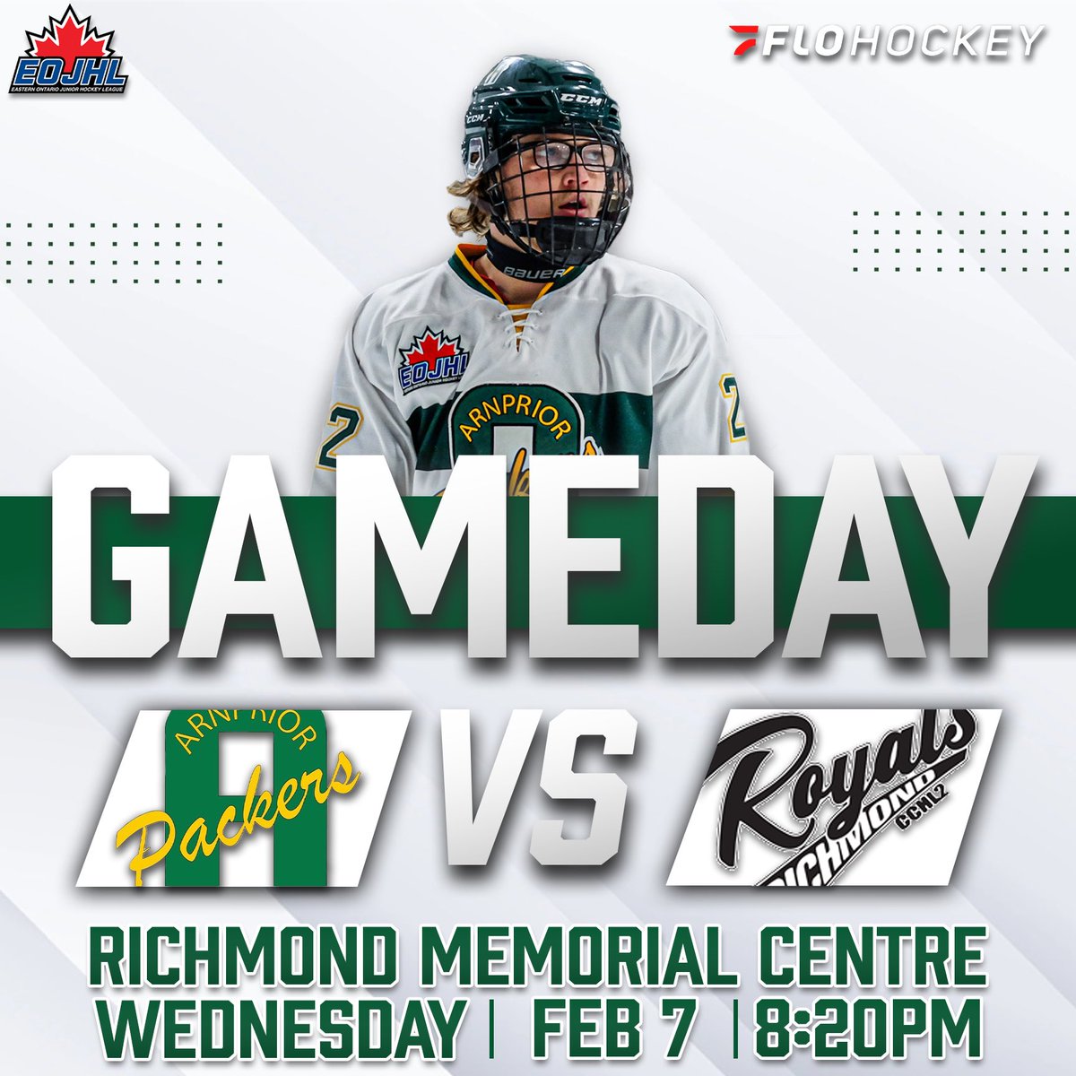 🔰The Packers are back in action on the road this week kicking it off with a trip to take on the <a href="/richmondroyals1/">Richmond Royals</a> tonight at 8:20PM!
•
#packerspride #arnprior #arnpriorpackers #packersdevelop #EOJHL #chaseforthebarkley