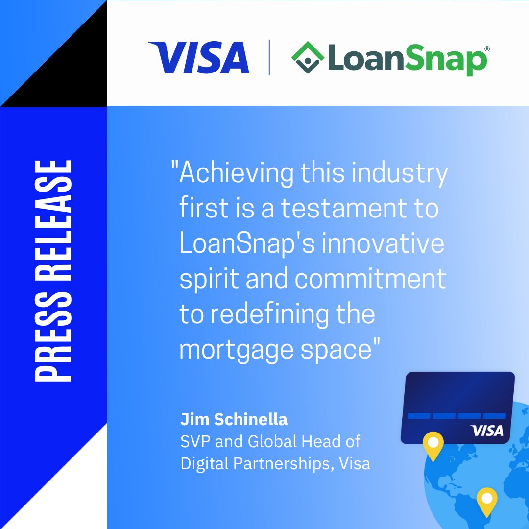 We are proud to announce that we are the first mortgage company ever to be accepted into Visa's prestigious Fintech Fast Track program. Press Release here:
prnewswire.com/news-releases/…
<a href="/Visa/">Visa</a>