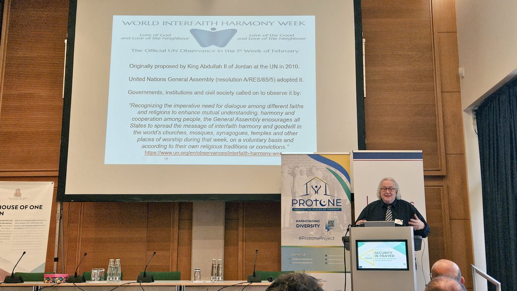 DialogPlatform's tweet image. The International Symposium on &quot;Security in Prayer&quot; continues as Prof. Paul Weller presents &quot;How Can Interfaith Dialogue Support and Protect Places of Worship?&quot;

 #InterfaithHarmonyWeek 
@PaulGWeller 
#ProtoneProject
