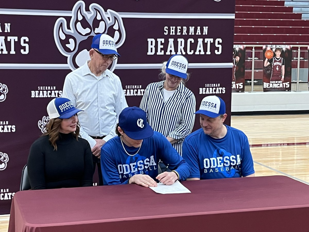 Sherman’s Paxton Samuelson signs to play baseball for Odessa College