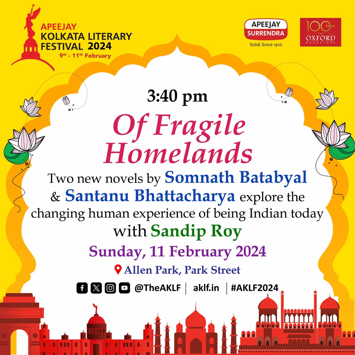 Thrilled to be @TheAKLF this Sunday to talk about #OneSmallVoice and our complex relationships with homelands. With @sandipr and @sombatabyal