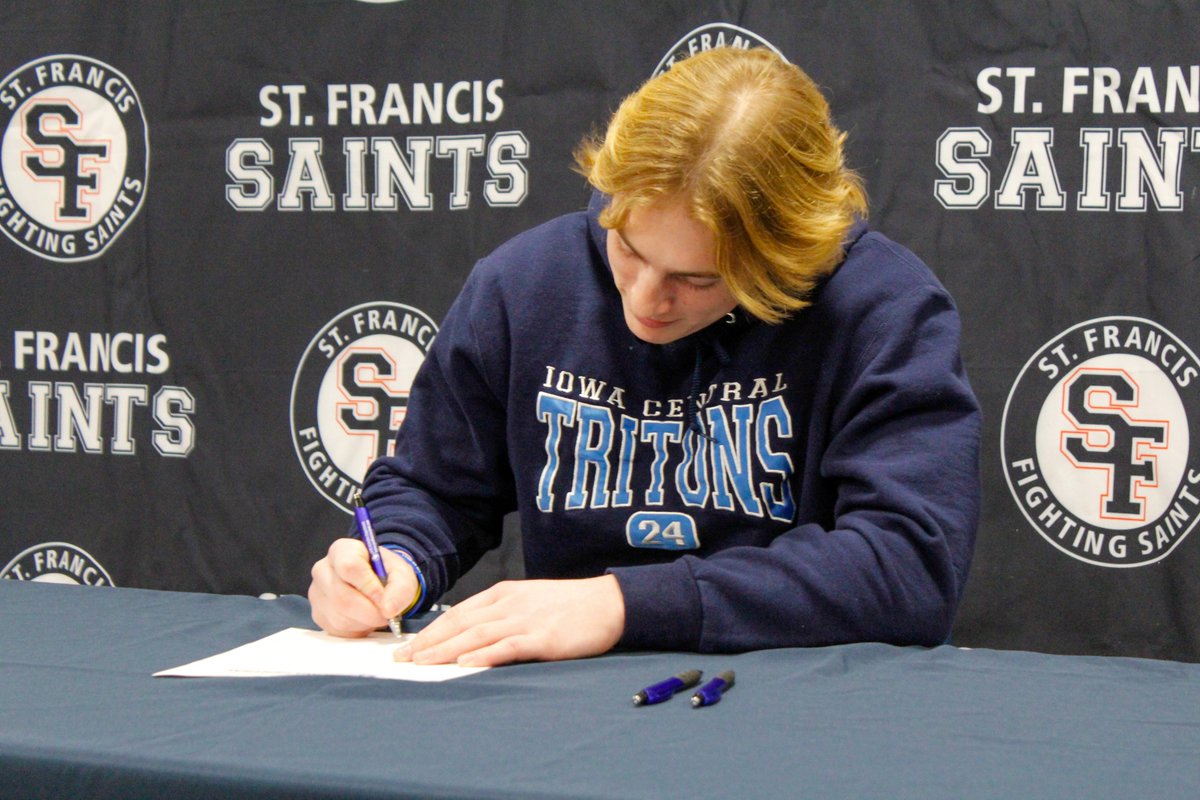 ISD15's tweet photo. Congratulations to Owen Fiskewold who hosted a signing day event at St. Francis High School today to make his commitment to play baseball for the Iowa Central Tritons official https://t.co/xkWAUGt9Xs