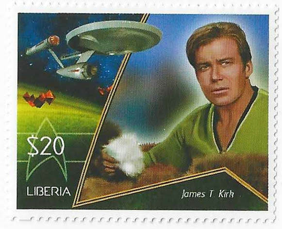 #StarTrekStamp day 750 - Kirk on an unofficial Star Trek stamp from Liberia

Check out the entire collection at startrekstamps.com
#startrekstamps
 #StarTrek #philately #stamps