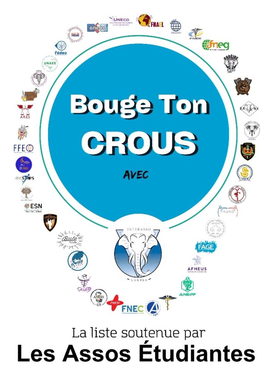 C'est pourquoi je vote #BougeTonCrous avec <a href="/La_FAGE/">FAGE</a> : seule liste #apartisane et #associative, à laquelle adhèrent de nbses fédés de filières (qui rpz les étudiants d'une filière) et de territoires (d'une région), faisant directement vivre les campus

L'exemple avec <a href="/IA_Nantes/">InterAsso Nantes</a> :