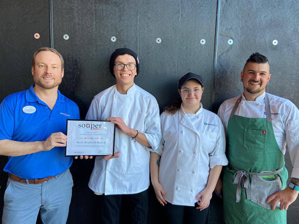 Congratulations to our <a href="/BethlehemAVTS/">BethlehemAVTS</a> students (and alumni!) who competed in Souper Bowl XIV at <a href="/ArtsQuest/">ArtsQuest</a> this past weekend! BAVTS took home the prize for Best Seafood Soup with our Hearty Seafood Chowder with Smoked Gouda. 🥳🏆 #BAVTSProud