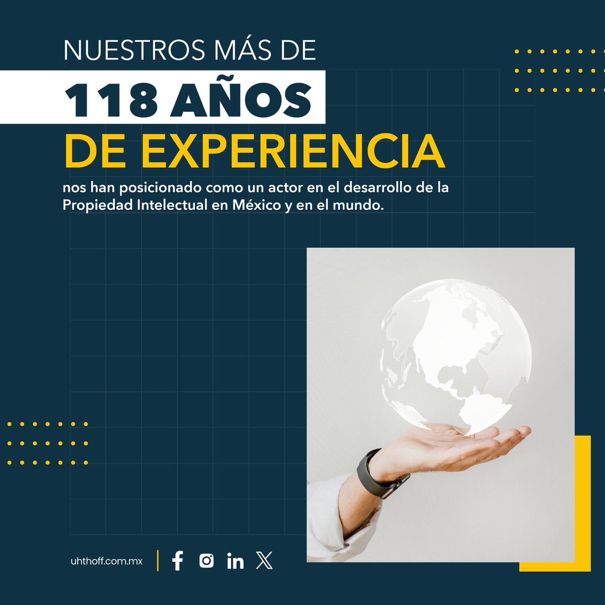 UHTHOFFLAWMX's tweet photo. En UHTHOFF, estamos comprometidos en brindarte un servicio integral y confiable en el ámbito de la propiedad intelectual, acércate a nuestros especialistas.
https://t.co/BZ3lCcbhJO
#Uhthoff #CreandoContigo #Marcas #DerechoDeAutor #Patentes #Litigio #DerechoDelEntretenimiento https://t.co/lGhAYjBmRH
