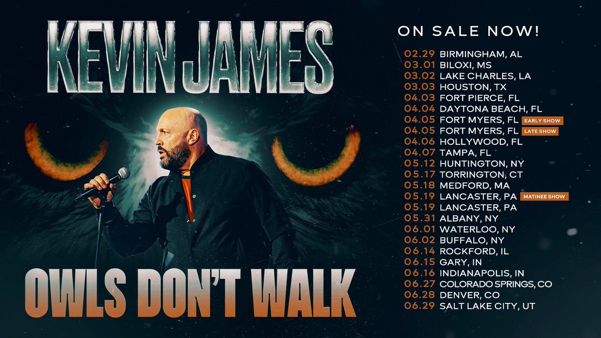 Come on, you and me - pick a date… For tix: KevinJames.com