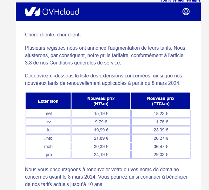 charles__seo's tweet image. Et c&apos;est reparti pour une hausse de prix chez #ovh @OVHcloud_FR , la troisième hausse en moins de 3 mois.

Vivement le prochain épisode, trop bien cette série 🙃🙃🙃